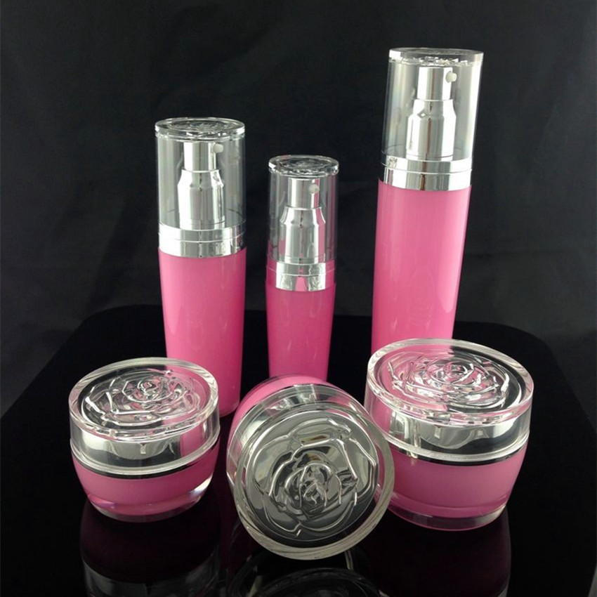 RL03玫瑰花系列膏霜乳液瓶化妆品包装套装
